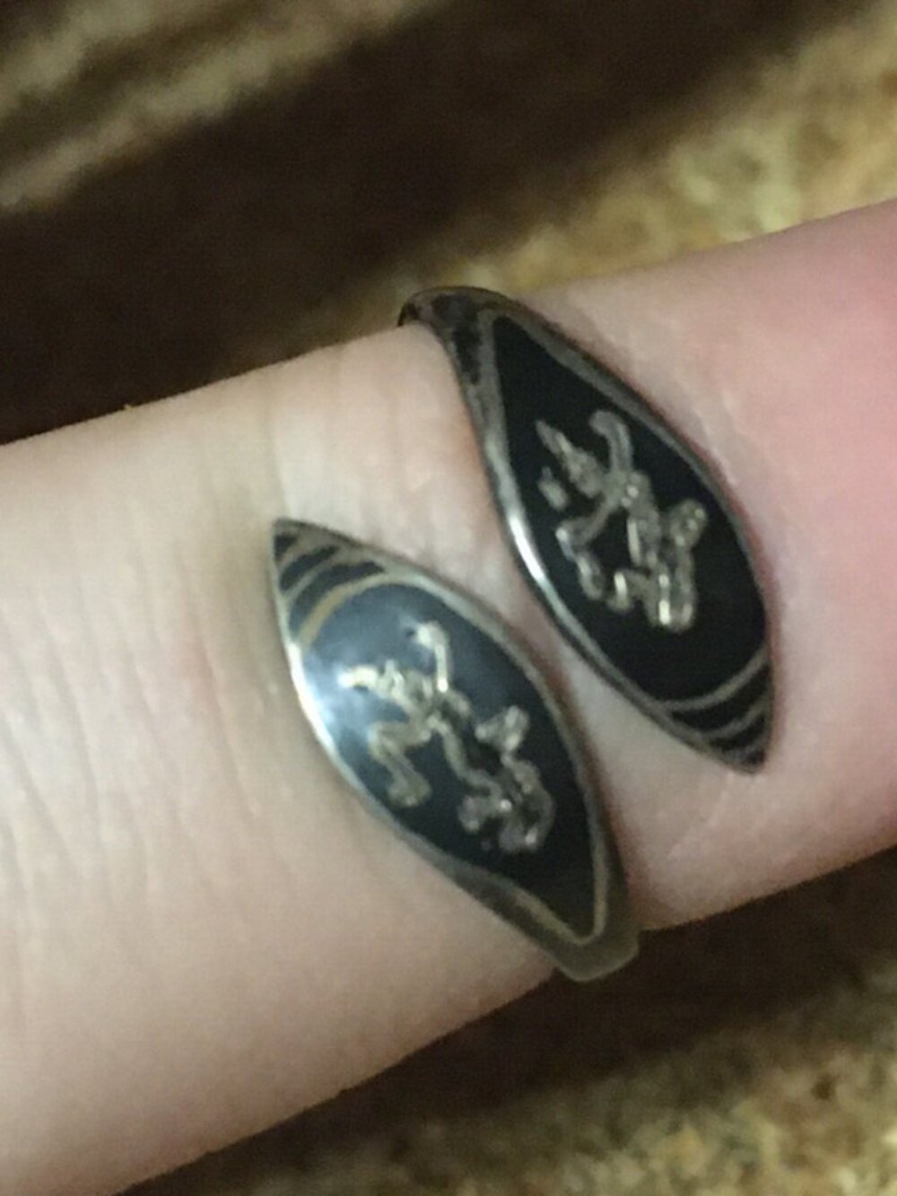 THAILAND STERLING BYPASS RING SIZE 6 ADJUSTABLE TWO DANCERS PEOPLE